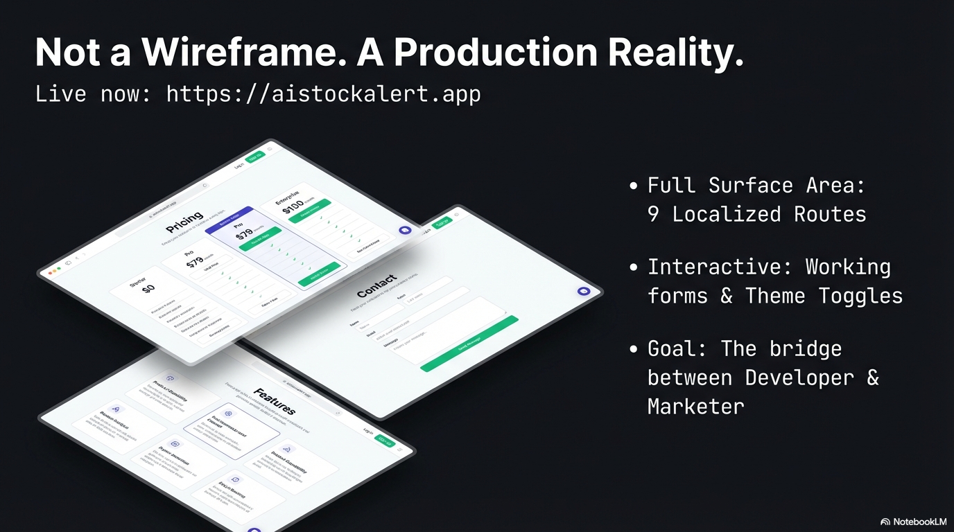 Not a Wireframe, A Production Reality — live at aistockalert.app