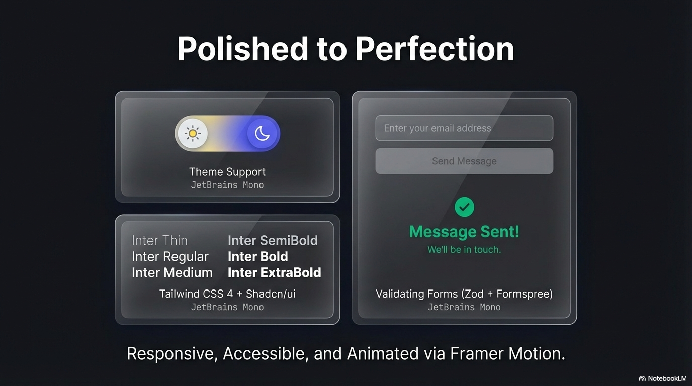 Polished to Perfection — themes, typography, validated forms, responsive and accessible